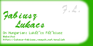 fabiusz lukacs business card